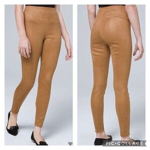 WHBM Runway Legging Pants Snake Foil Print Bronze 4 Chic Ponte Knit